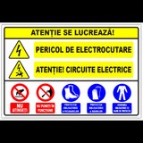 Panou atentie se lucreaza pericol de electrocutare atentie circuite electrice